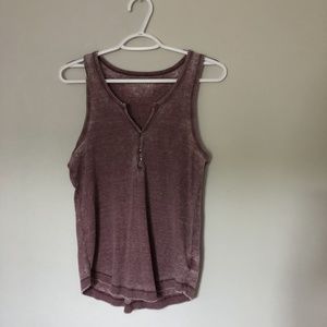 AE Pink Distressed Tank Top